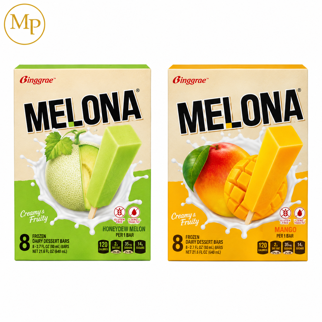 Binggare Melona Ice Cream Bar Assorted Flavor (21.6 oz)