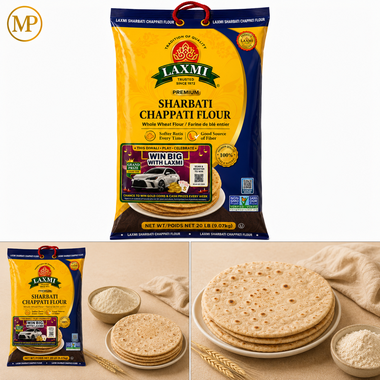 Laxmi Sharbati Chappati Flour (20-lb)