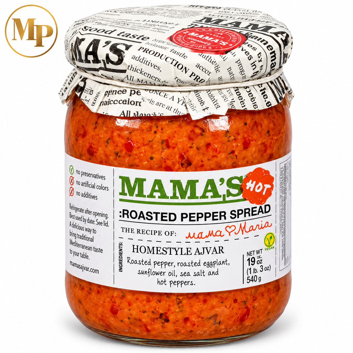 Mama's Roasted Pepper Spread Hot Or Mild (19 Oz)
