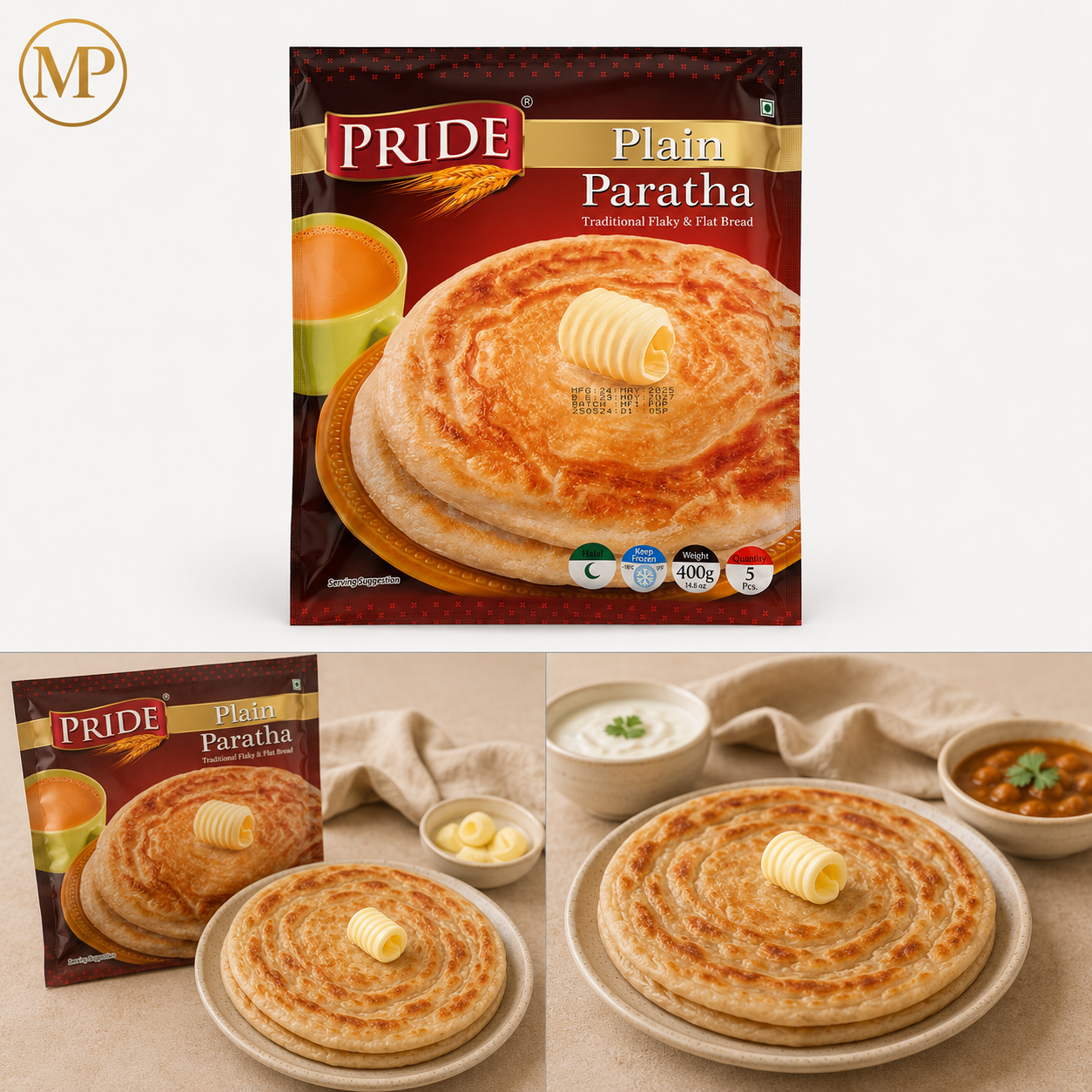 Pride Plain Paratha (400-g)